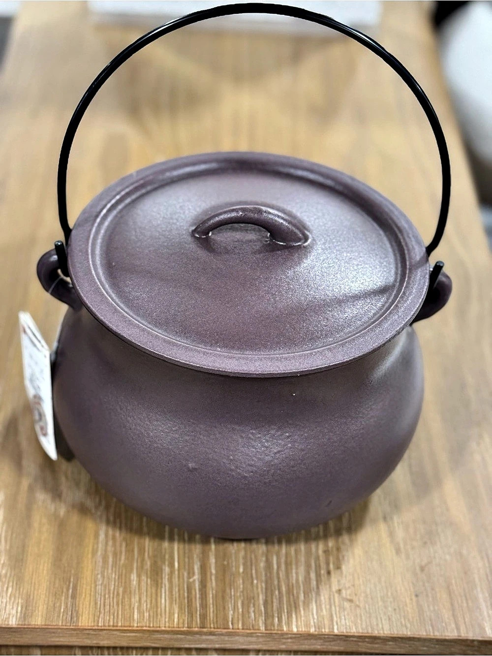 Smith & Clark 4qt Cast Iron Cauldron Witches Brew with Lid purple Halloween